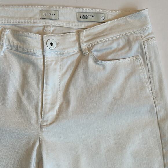 J. Jill Denim Authentic Fit Slim Ankle Stretch White Sz 10 Casual Cotton Office - Picture 4 of 12